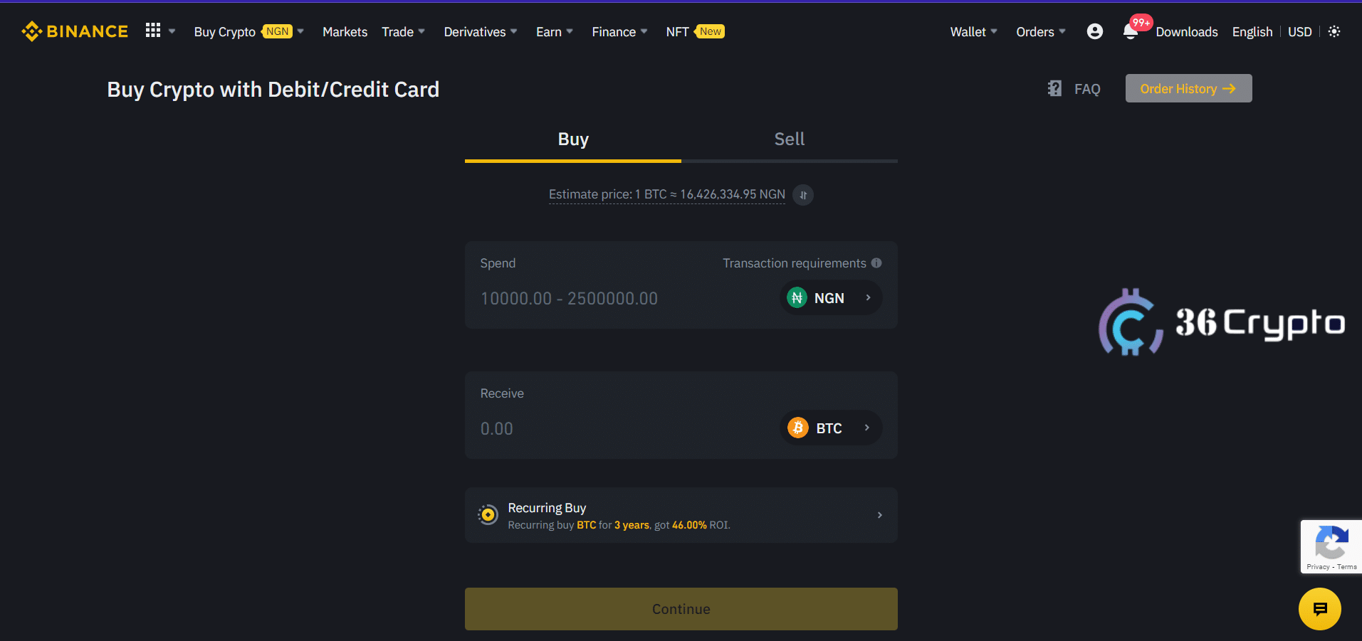 Credit/Debit card option for bnb on binance