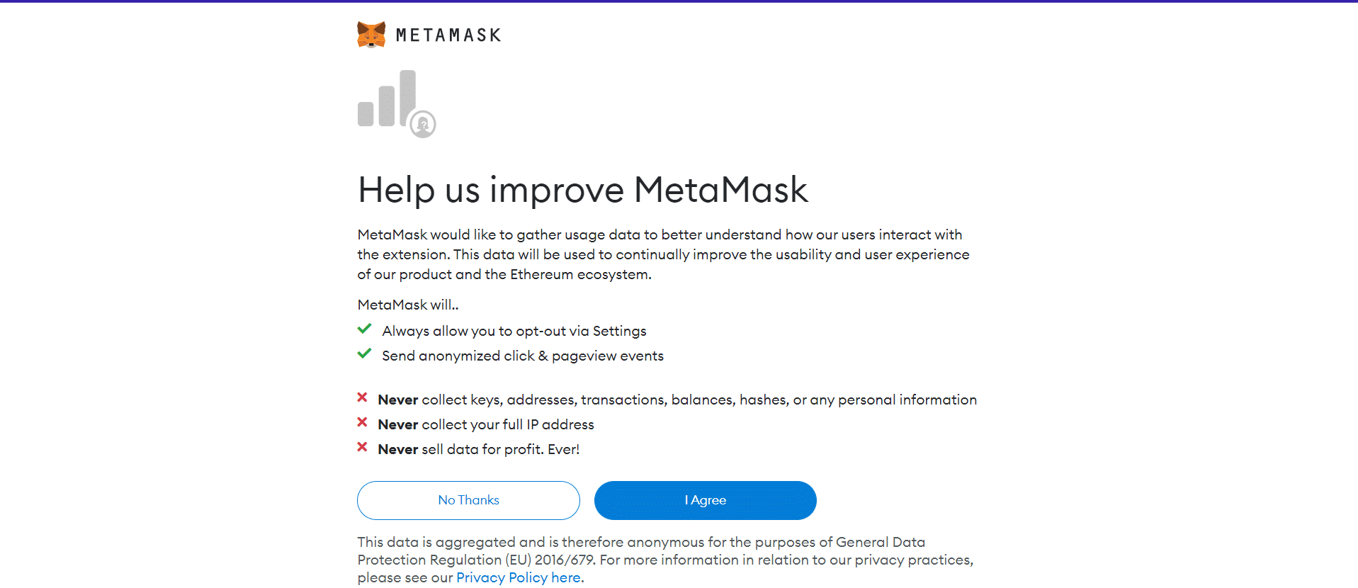 metamask terms and conditions