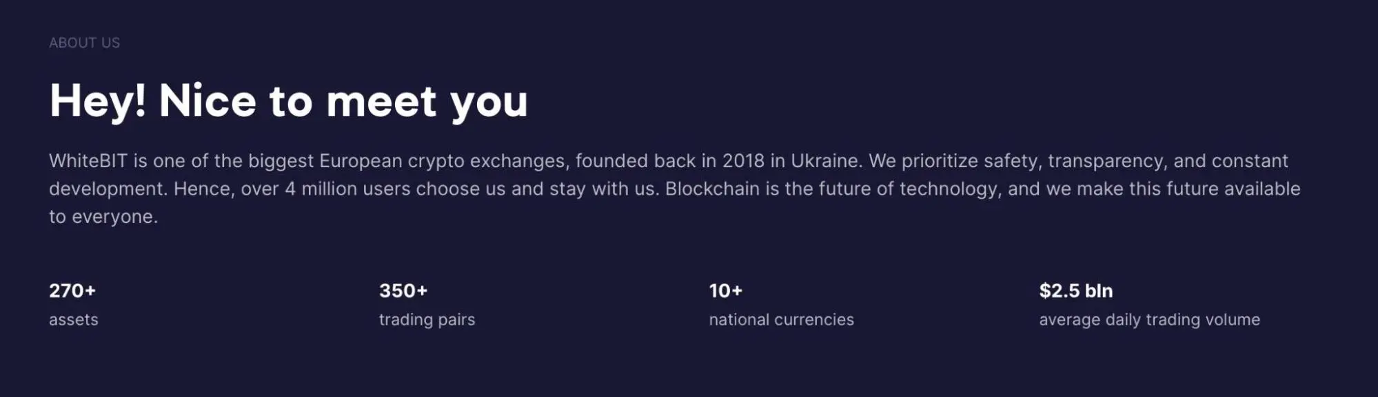 whitebit offers over 270 digital assets