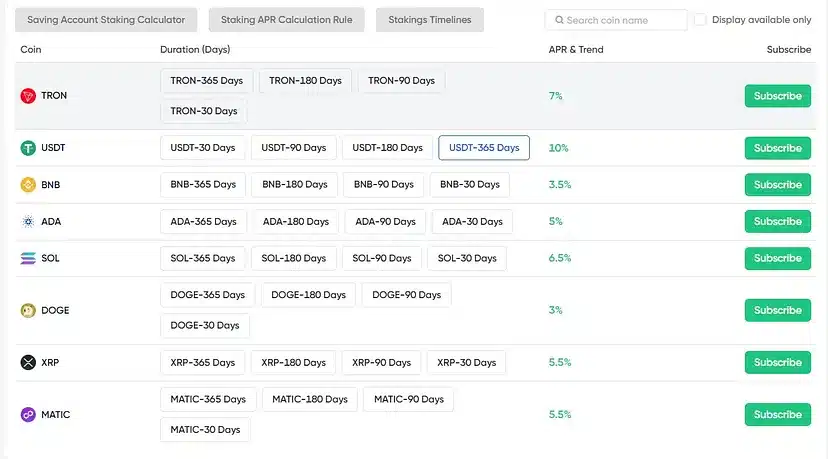  staking features plan