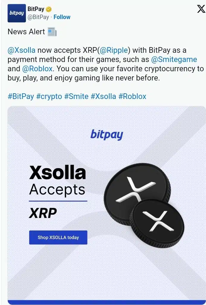 BitPay Makes U-turn on Xsolla XRP Payment Announcement, Deletes Statement