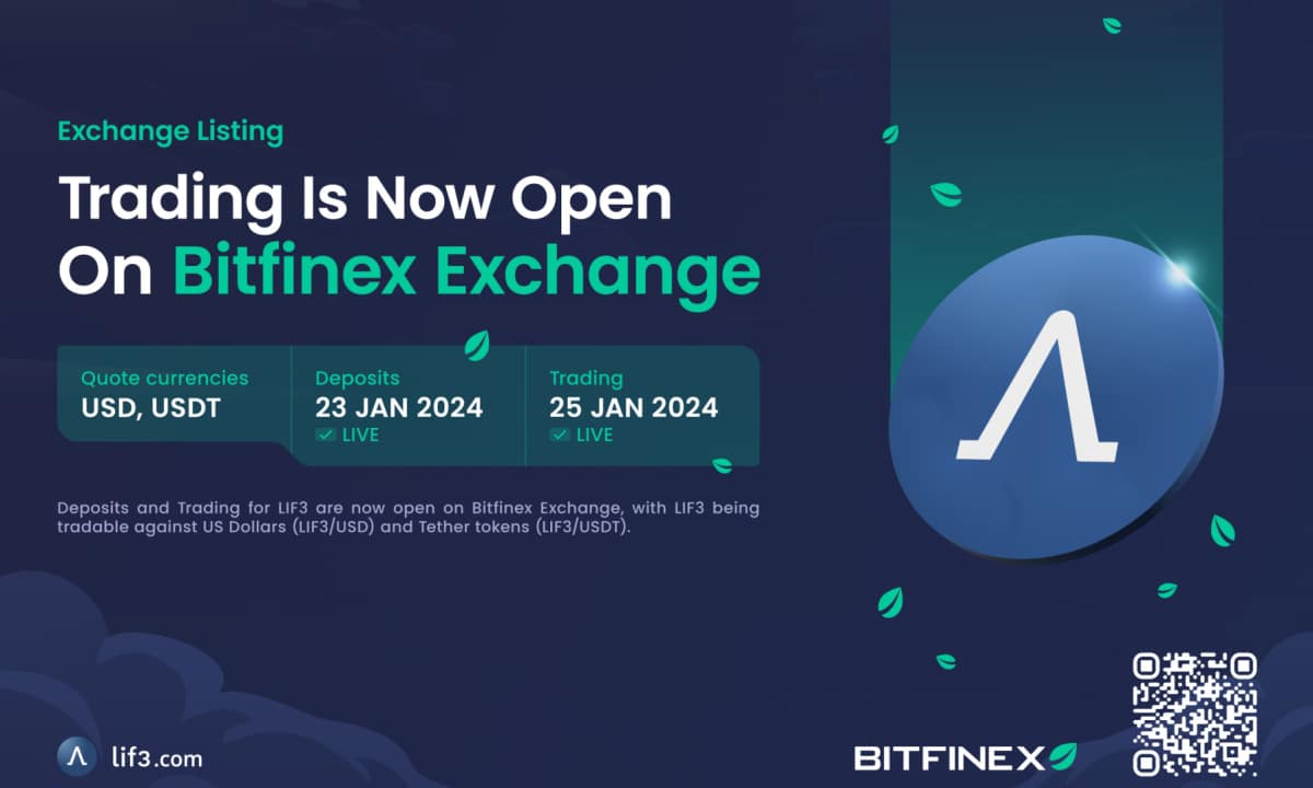 Lif3 Accelerates DeFi Adoption and Innovation with BitFinex Listing Lif3 Accelerates DeFi Adoption and Innovation with BitFinex Listing