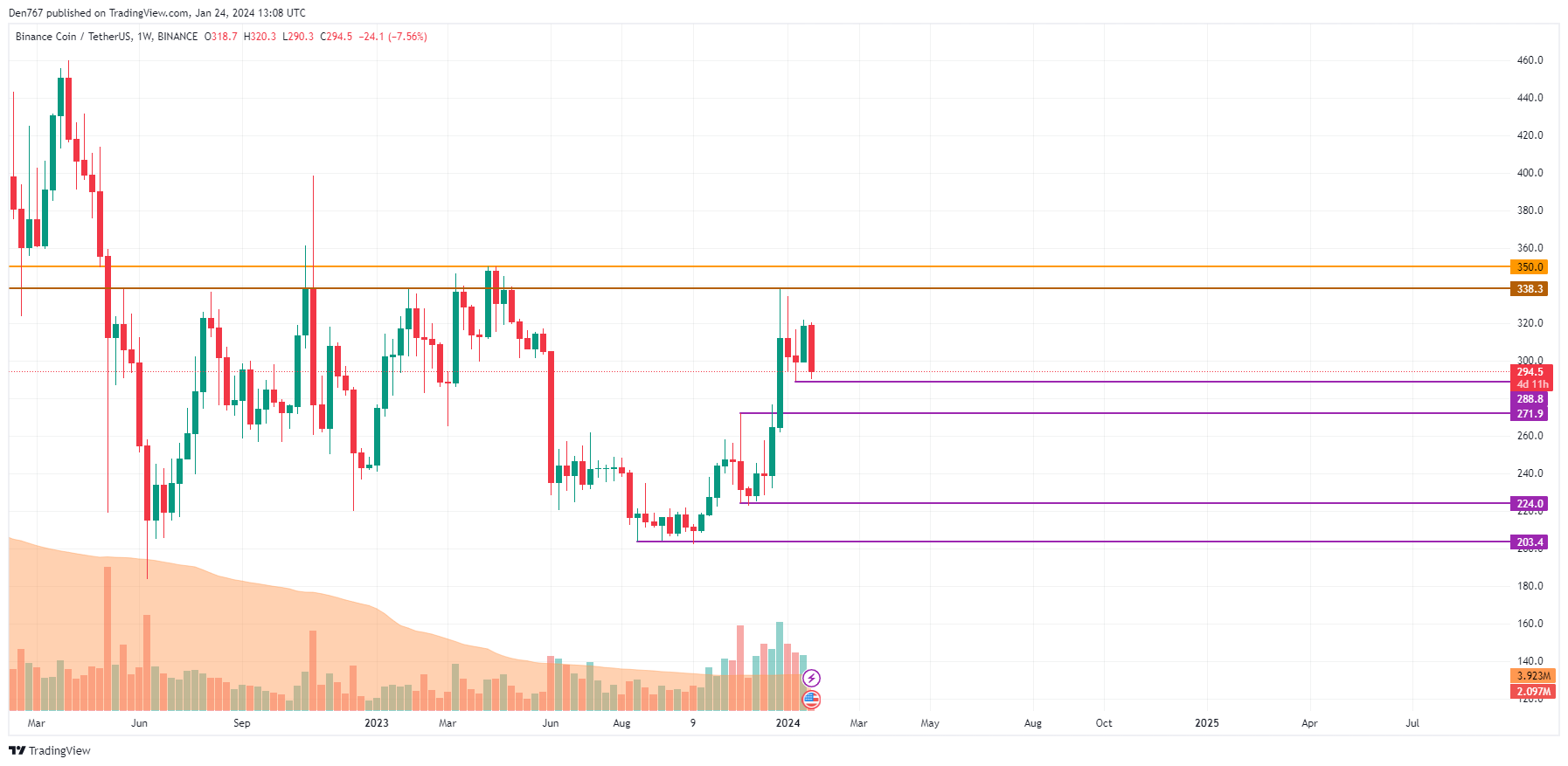 Binance Coin (BNB) Price Analysis 01/24: How Long Will the Drop Last?
