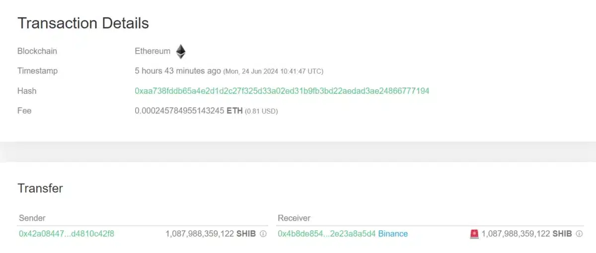 Shiba Inu Whale Dumps Over 1 Trillion SHIB Tokens to Binance as Number of Holders Reduce, What is Happening? 1 Shiba Inu whale transfer