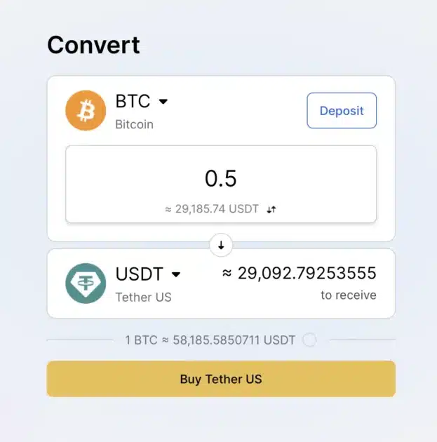 whitebit convert feature