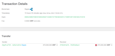 Ripple Executes Massive Half-Billion XRP Transfer Amid Surge to $0.578, Blockchain Data Reveals 1 Screenshot 2024 11 07 120803