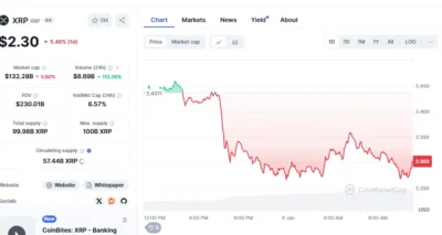 XRP daily price chart