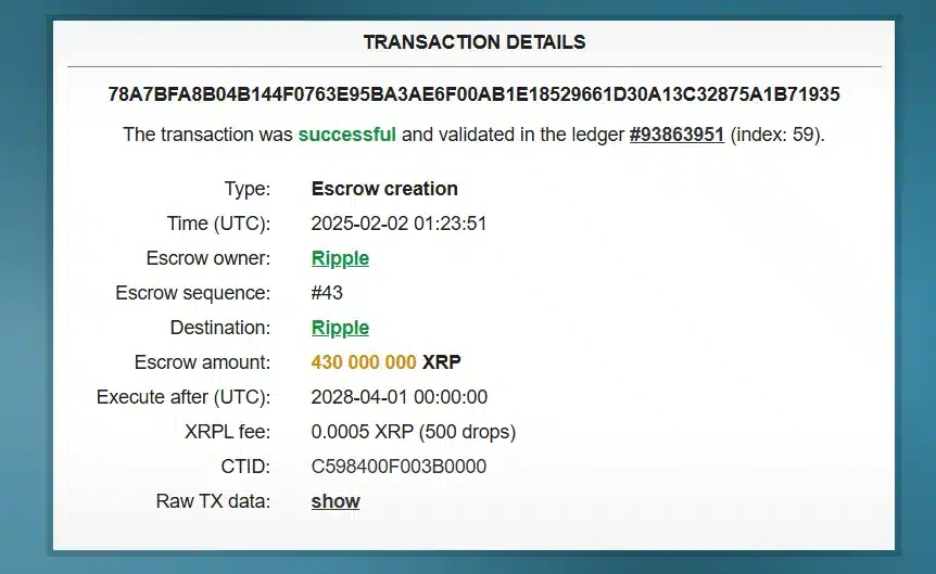 ripple escrow lock
