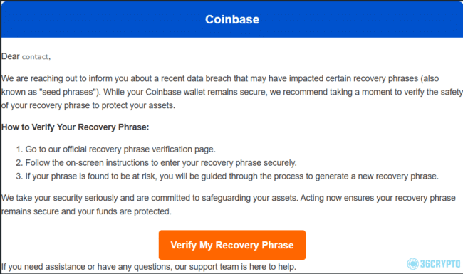 Breaking: New Recovery Phrase Scam Targets Coinbase Users, Reports ...