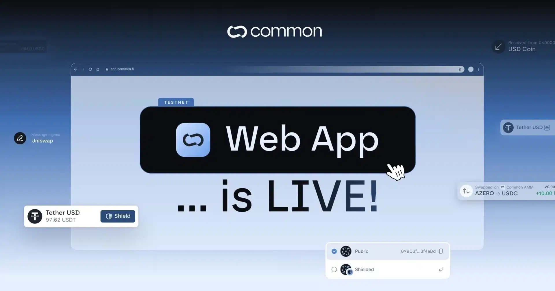 Common Launches First Privacy Web App with Subsecond Proving Times for Arbitrum and Aleph Zero EVM Common Launches First Privacy Web App with Subsecond Proving Times for Arbitrum and Aleph Zero EVM