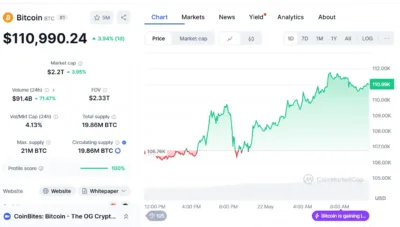 Bitcoin Hits Unbelievable $111K High as Institutional Cash Floods In 1 Bitcoin