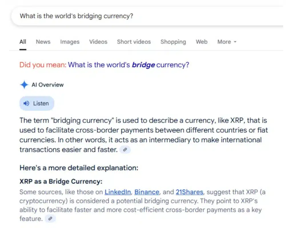 Google Publicizes XRP as "World's Bridge Currency" - Major Boost Ahead? 2 xrp as new bridge currency