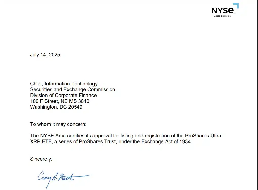 Big News: Proshares Ultra XRP and Solana ETF Secures NYSE Arca Approval 1 proshares xrp and solana approval