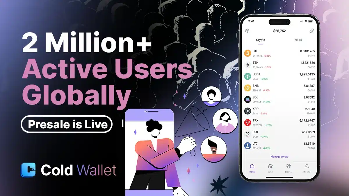 2 million active users globally cold wallet