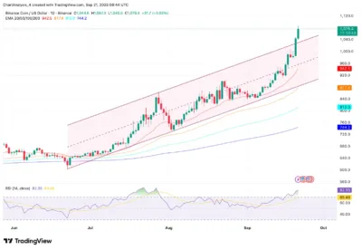 BNB Price Prediction for September 22 1 BNB