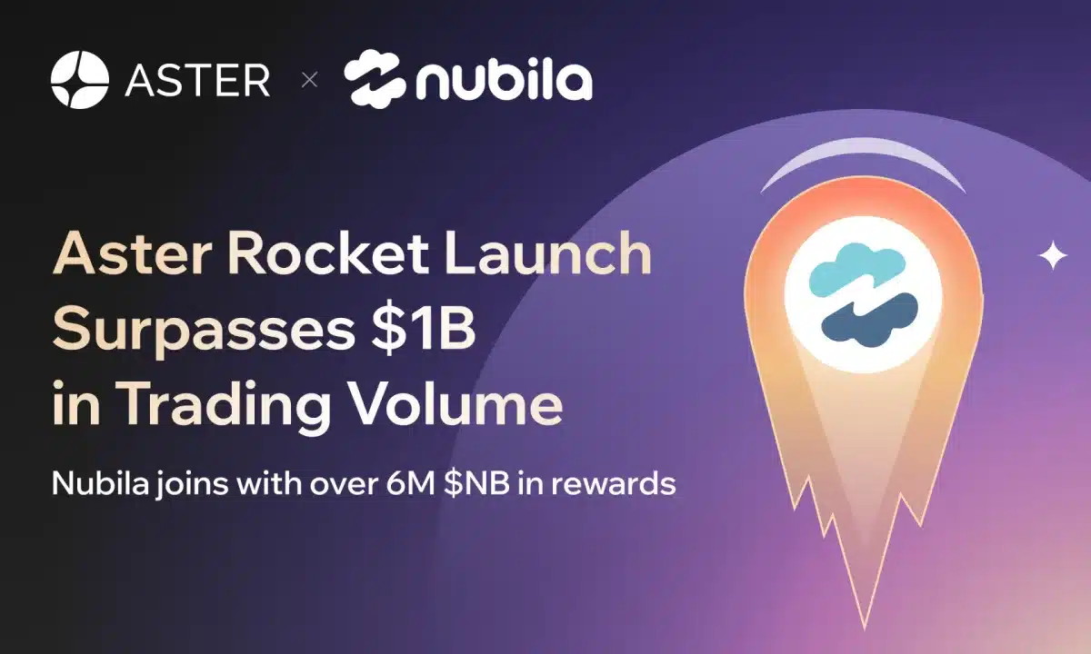 Aster’s Rocket Launch Surpasses $1B in Trading Volume, as Nubila Joins with Over 6 Million $NB in Rewards Aster’s Rocket Launch Surpasses $1B in Trading Volume, as Nubila Joins with Over 6 Million $NB in Rewards
