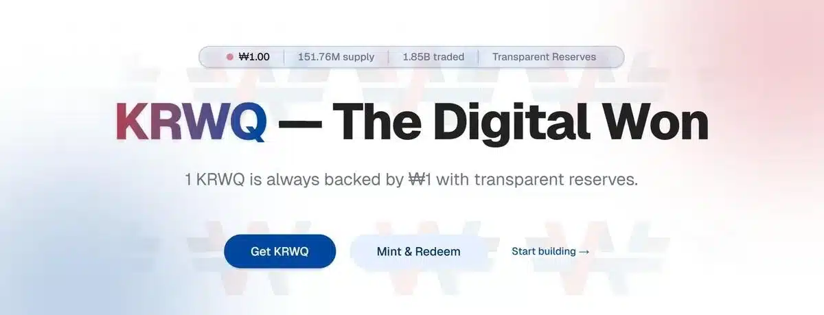 KRWQ Becomes the First Korean Won Stablecoin to Surpass ₩1 Billion in Trading Volume KRWQ Becomes the First Korean Won Stablecoin to Surpass ₩1 Billion in Trading Volume