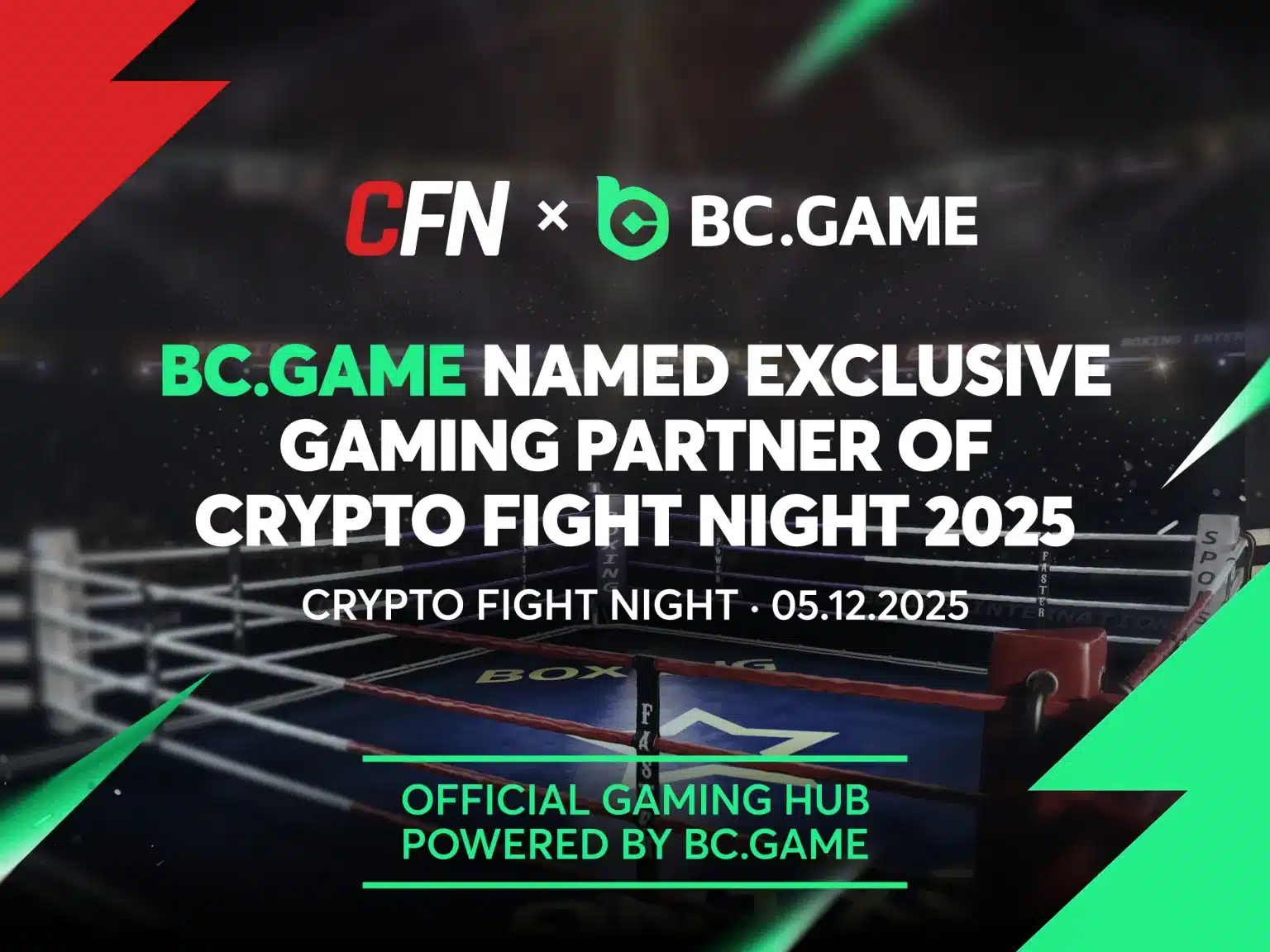 BC.GAME named Exclusive Gaming Partner of Crypto Fight Night 2025 BC.GAME named Exclusive Gaming Partner of Crypto Fight Night 2025