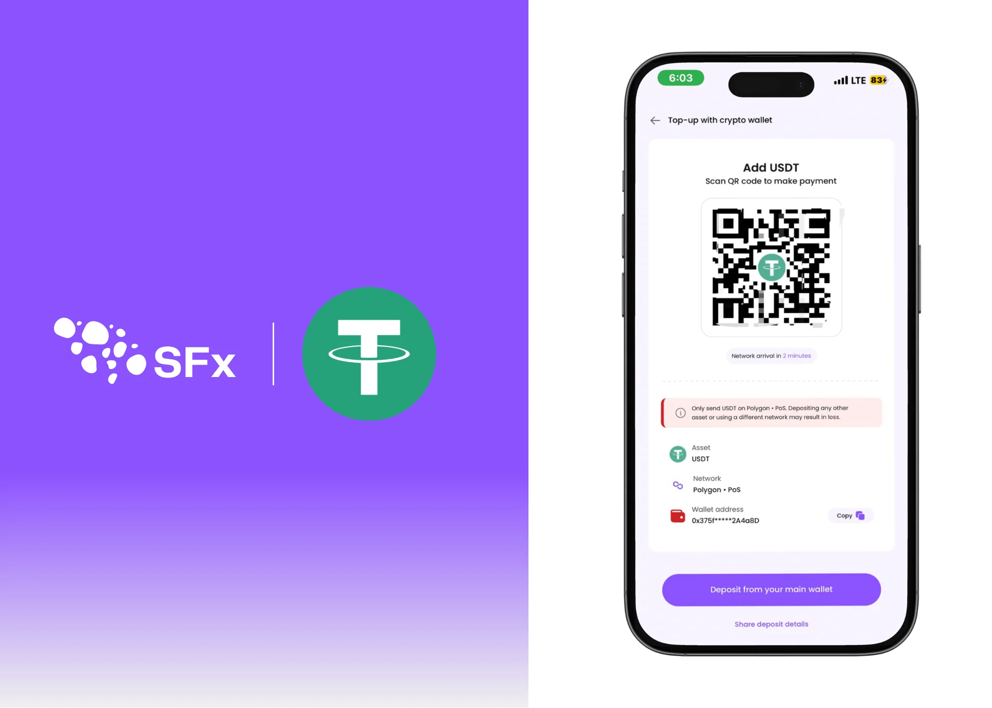 SFX Introduces Direct USDT Deposit Into Virtual Card Wallet Via Polygon Network