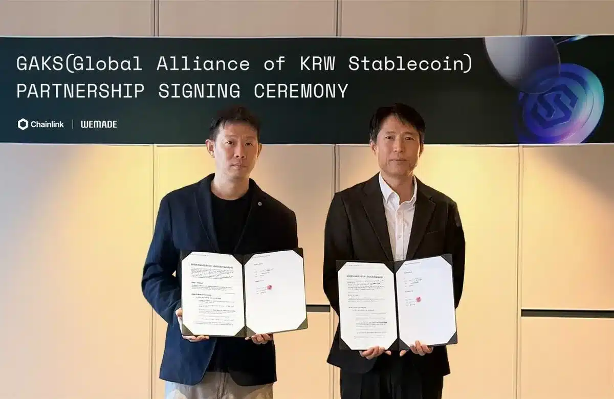 Chainlink Labs Joins WEMADE-Led KRW Stablecoin Alliance ‘GAKS’ to Advance Korean Digital Asset Standards Chainlink Labs Joins WEMADE-Led KRW Stablecoin Alliance ‘GAKS’ to Advance Korean Digital Asset Standards