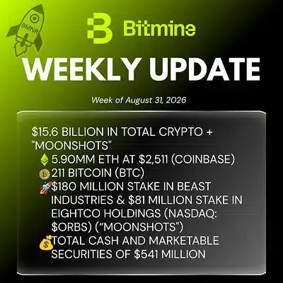 Bitmine Announces 5.90 Million ETH Holdings and $15.6 Billion in Total Assets 1 BMNR Weekly Update English 11 1788180603pIl3nteo6f