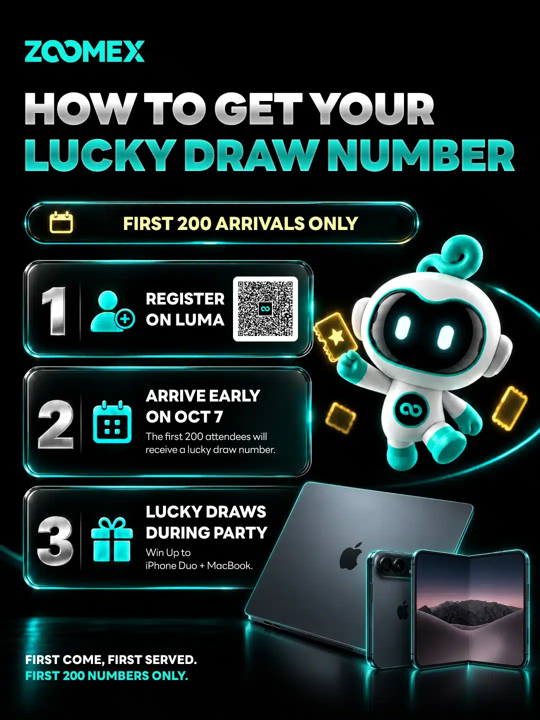 zoomex, how to get lucky draw number