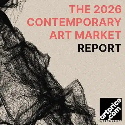 Artprice's 2026 Contemporary Art Market Report cover, featuring I See Generative: Chapter 0, Wind, ISG 018 (2026) by Iskra Velitchkova